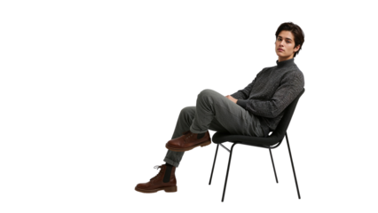 Stylish man in black tee and distressed jeans exudes casual confidence and charm perfect for fashion, lifestyle or apparel advertising campaigns