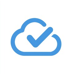 A simple, light-blue cloud icon with a checkmark inside