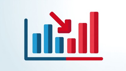 Bar graph showing declining data