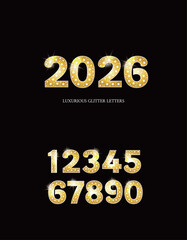 Luxurious glitter letters
