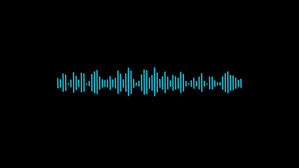 Blue Sound Waveform on Black Background audio equalizer