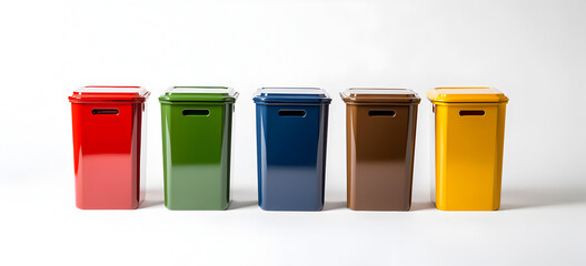 colorful recycle bins