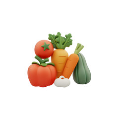 vegetables on a white background