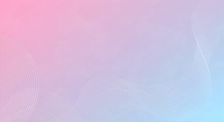 Soft pastel pink and blue abstract background with subtle swirling lines.