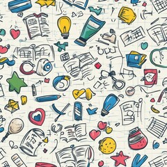 seamless pattern with doodle icons