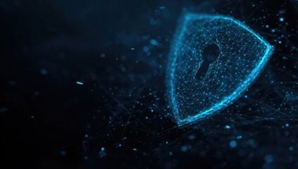 Abstract shield with keyhole, digital design