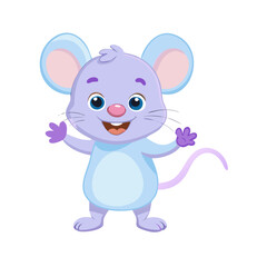 Cute Cartoon Baby Mouse Character Vector - Happy Rodent Animal Mascot