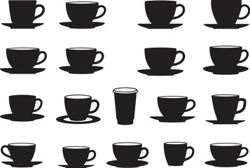 Black and white coffee cup line art vector illustration for cafe, restaurant, menu, seamless pattern, and various decoration

.