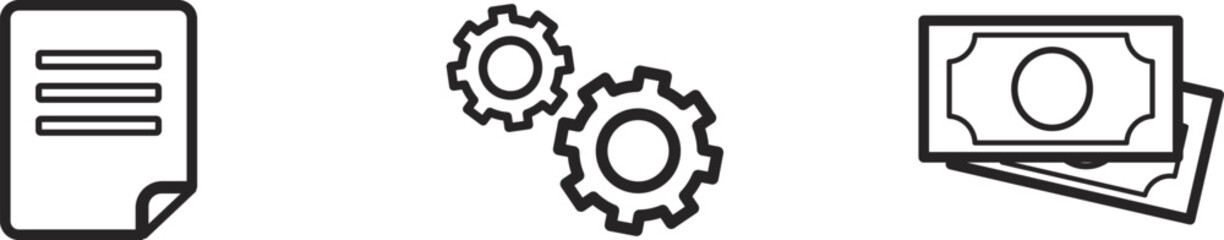 Document Gears and Money Business Process Automation and Financial Growth Concept