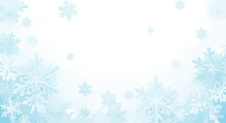 Delicate Snowflakes Gently Falling With Soft Blue Hues For Winter Backgrounds
