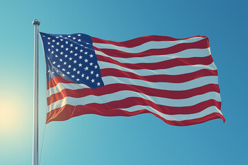 Fototapeta premium American flag waving stars and stripes patriotic usa symbol image stock