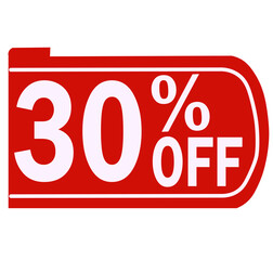 red discount label price tag on white background