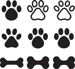 dog bone vector set, dog bones silhouette vector bundle