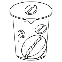 sealed cup coffee drink illustration hand drawn outline vector