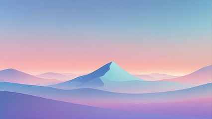 Serene Morning Sky Gradient in Coral, Lavender, and Light Blue Tones, AI