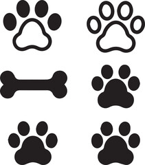 dog bone vector set, dog bones silhouette vector bundle