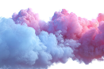 Abstract vibrant clouds of pink and blue smoke
