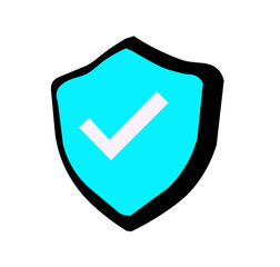 shield icon with check mark symbol deisgn on white background