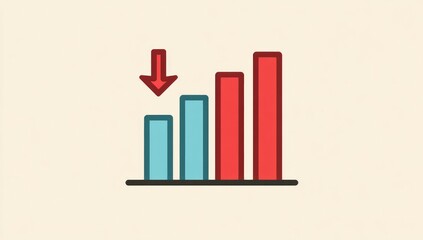 Downward trend bar graph