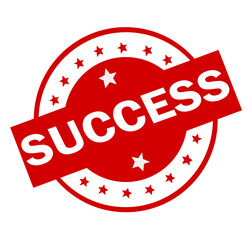 success red rubber stamp on white background