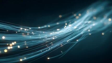 Abstract Light Streaks Flowing on Dark Background