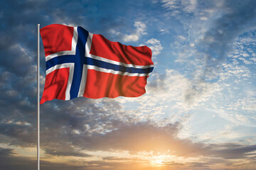 Waving National flag of Norway