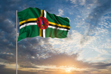 Waving National flag of Dominica