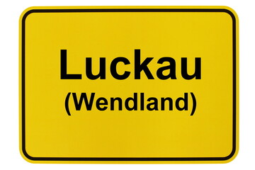 Illustration eines Ortsschildes der Gemeinde Luckau in Niedersachsen	