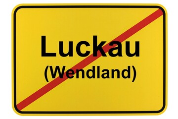 Illustration eines Ortsschildes der Gemeinde Luckau in Niedersachsen	