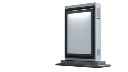 Freestanding sidewalk LED sign with blank panel, isolated on white background