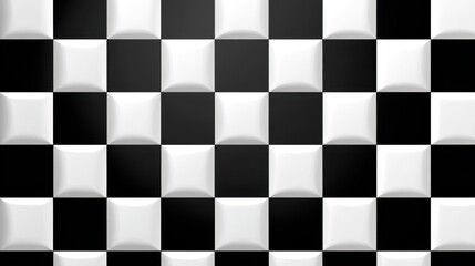 Textured black and white checkerboard pattern with a glossy finish.