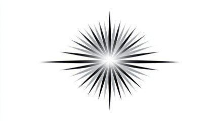 Abstract starburst design with sharp black rays radiating from a bright center.