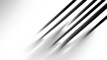 Fototapeta premium Abstract black stripes creating dynamic lines on a white background.