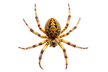 Obraz premium Spider Web with Spider Isolated on White Background – Transparent PNG, AI Generated