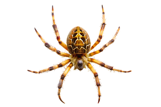 Spider Web with Spider Isolated on White Background – Transparent PNG, AI Generated - Powered by Adobe