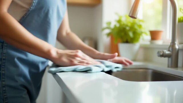 A person washing their hands with a towel, highlighting personal hygiene and cleanliness