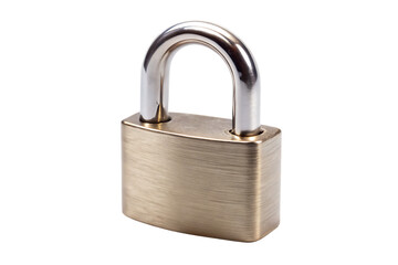 Naklejka premium Steel Padlock Isolated on White Background – Transparent PNG, AI Generated