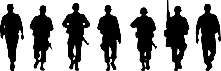 Tactical Shadows: Soldier Silhouettes in Action" vector grpahcis