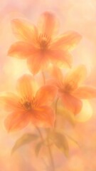 Obraz premium Ethereal orange flowers bloom beautifully.