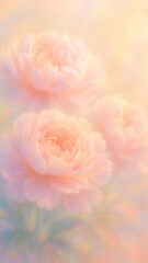 Fototapeta premium Soft pastel peonies in bloom.