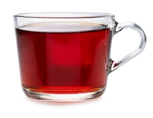 Fototapete Rund Tee Glass cup of black tea isolated on white. Front view.  © Екатерина Иванова