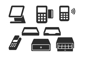 Various payment devices and technology showcased for retail and commercial environments