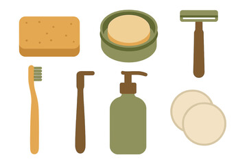 Various grooming tools arranged neatly on a clean surface for daily hygiene routine