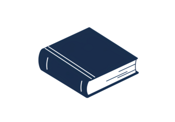 Isometric View of a Dark Blue Book or Box on transparent background
