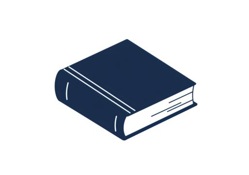Isometric View of a Dark Blue Book or Box on transparent background