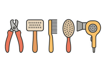 Essential hair styling tools displayed on a flat surface for hairstyling practices and tutorials