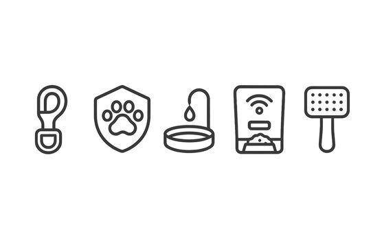 Pet care essentials including leash, food bowl, and litter scoop for responsible pet ownership