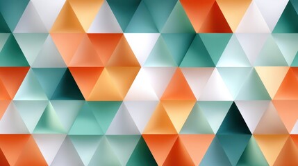 Obraz premium Geometric pattern featuring colorful triangular shapes in various hues.