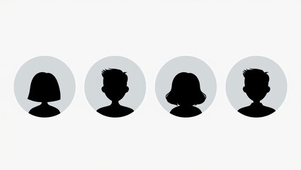 Icon of a person's head with a hat or mask, a simple vector silhouette for a user profile, group, or business avatar