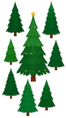 Fototapeta premium Christmas trees graphic